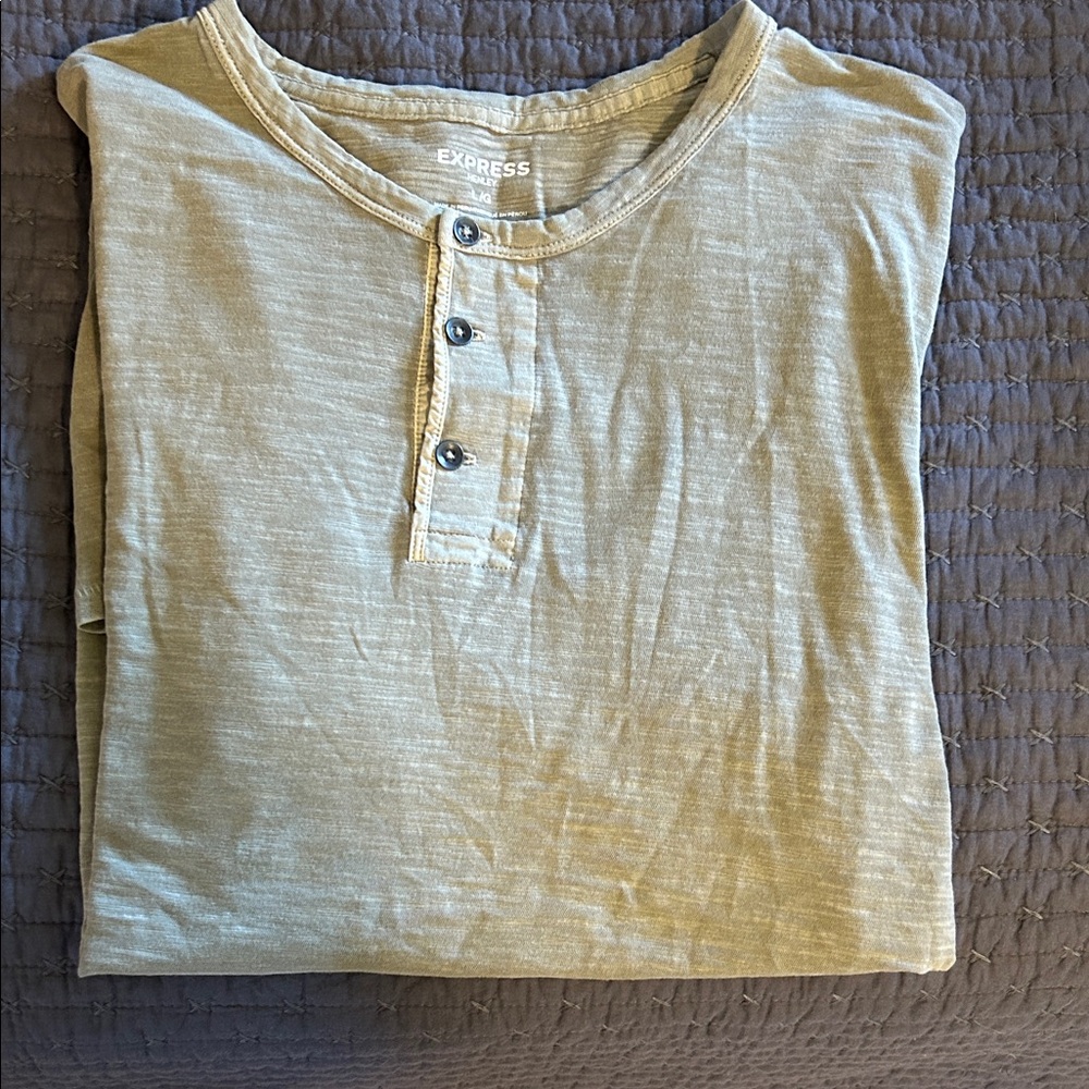 Express Men's Casual Tan Button Down Shirt